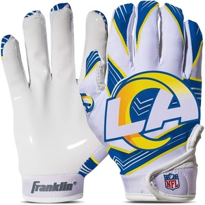 image:imageFranklin Sports Youth NFL Football Receiver Gloves  Kids Football Gloves Pair  NFL Team Logos and Silicone PalmLos Angeles Rams