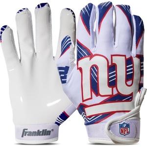 image:imageFranklin Sports Youth NFL Football Receiver Gloves  Kids Football Gloves Pair  NFL Team Logos and Silicone PalmNew York Giants