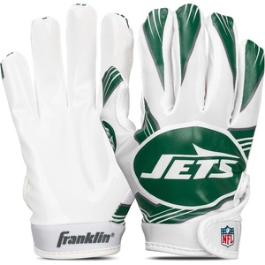 image:imageFranklin Sports Youth NFL Football Receiver Gloves  Kids Football Gloves Pair  NFL Team Logos and Silicone PalmNew York Jets 2