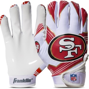 image:imageFranklin Sports Youth NFL Football Receiver Gloves  Kids Football Gloves Pair  NFL Team Logos and Silicone PalmSan Francisco 49ers