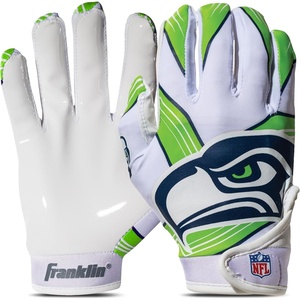 image:imageFranklin Sports Youth NFL Football Receiver Gloves  Kids Football Gloves Pair  NFL Team Logos and Silicone PalmSeattle Seahawks