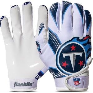 image:imageFranklin Sports Youth NFL Football Receiver Gloves  Kids Football Gloves Pair  NFL Team Logos and Silicone PalmTennessee Titans