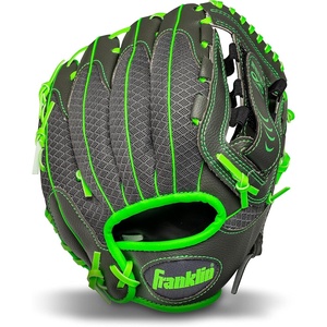 image:imageFranklin Sports Youth Teeball Gloves  Shok Sorb Kids Baseball  Teeball Mitt  Boys  Girls Fielder Gloves  105 InchGraphiteLime