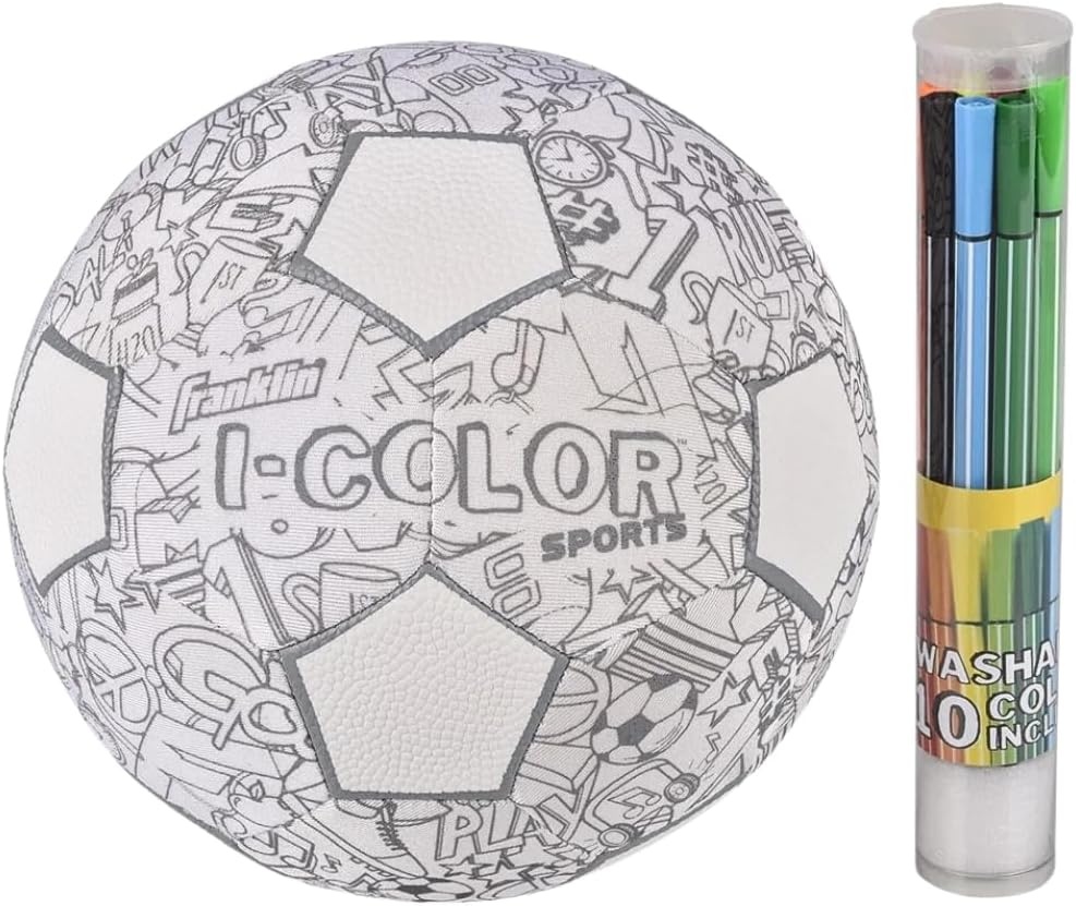 image:imageFranklin Sports iColor Kids Mini Balls  Custom Color Balls with Markers Included  Design Your Own Ball for Kids  Toddlers  Soccer Ball  FootballSmall