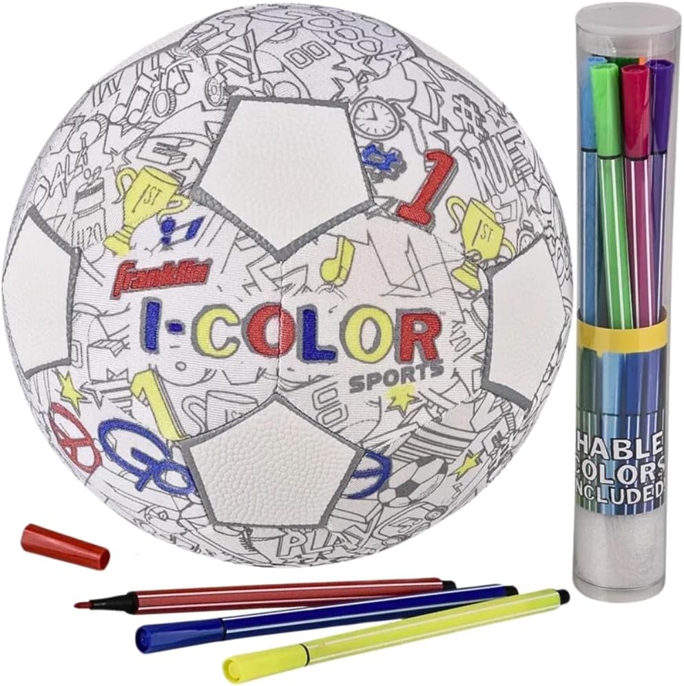 image:imageFranklin Sports iColor Kids Mini Balls  Custom Color Balls with Markers Included  Design Your Own Ball for Kids  Toddlers  Soccer Ball  FootballSmall