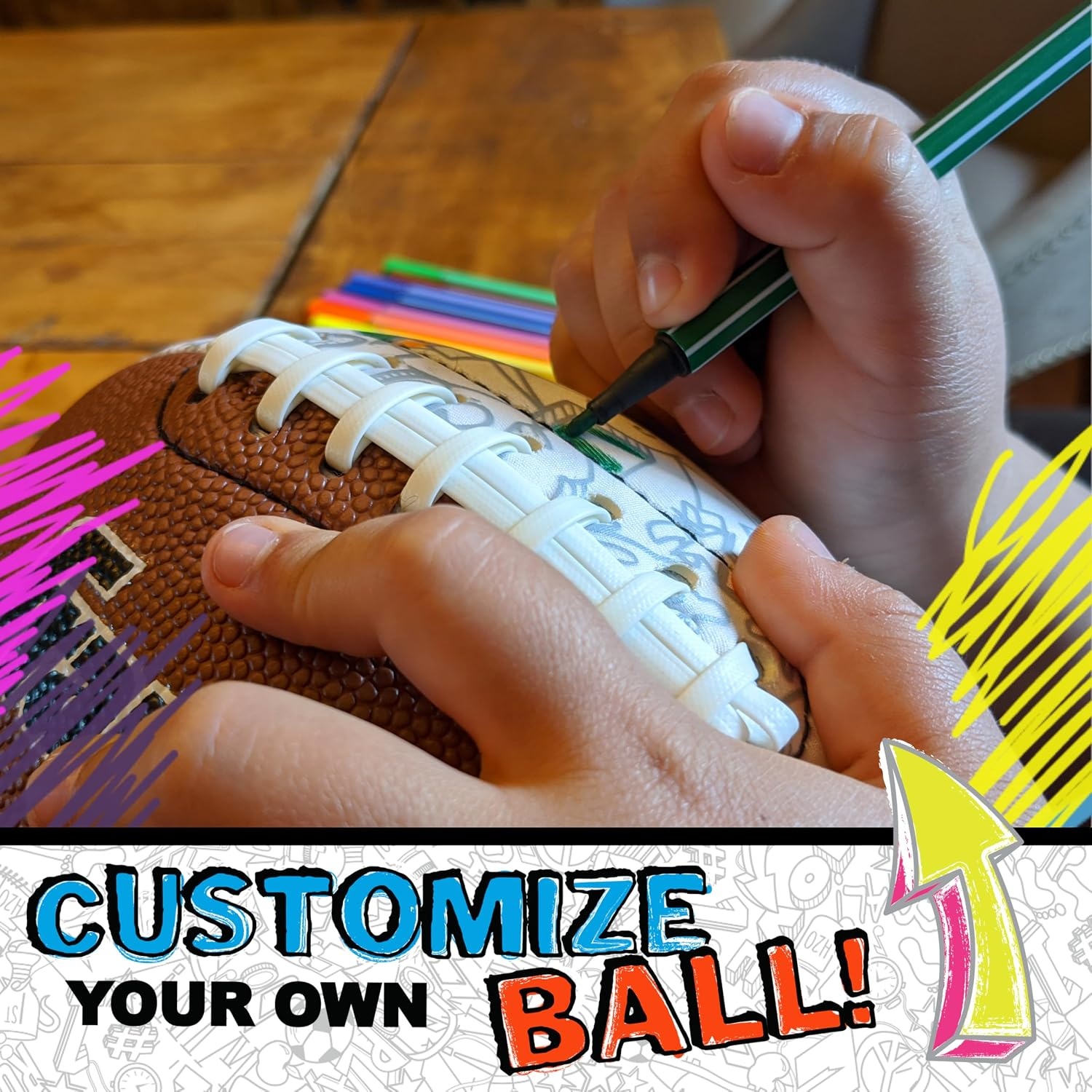 image:imageFranklin Sports iColor Kids Mini Balls  Custom Color Balls with Markers Included  Design Your Own Ball for Kids  Toddlers  Soccer Ball  FootballSmall