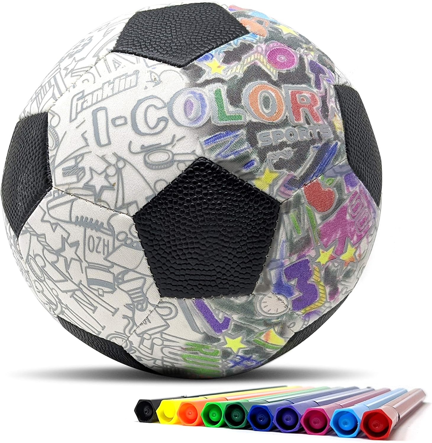 image:imageFranklin Sports iColor Kids Mini Balls  Custom Color Balls with Markers Included  Design Your Own Ball for Kids  Toddlers  Soccer Ball  FootballSmall