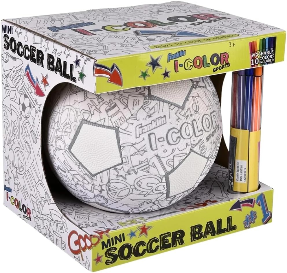 image:imageFranklin Sports iColor Kids Mini Balls  Custom Color Balls with Markers Included  Design Your Own Ball for Kids  Toddlers  Soccer Ball  FootballSmall