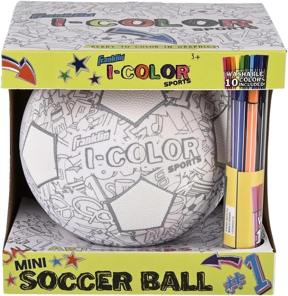 image:imageFranklin Sports iColor Kids Mini Balls  Custom Color Balls with Markers Included  Design Your Own Ball for Kids  Toddlers  Soccer Ball  FootballSmall