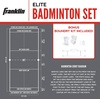 image:imageFranklin Sports Badminton Net Sets  Outdoor Backyard  Beach Badminton Net  Equipment Set  4 Rackets  2 Birdies  Portable Net Included  Adults  Kids SetElite