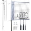 image:imageFranklin Sports Badminton Net Sets  Outdoor Backyard  Beach Badminton Net  Equipment Set  4 Rackets  2 Birdies  Portable Net Included  Adults  Kids SetProfessional