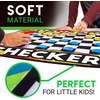 image:imageFranklin Sports Checkers and Four in A Row Mat Game  Addictive Family Fun  Soft Play Mat for Kids of All Ages  Comes with 42 Plastic Pucks