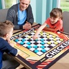 image:imageFranklin Sports Checkers and Four in A Row Mat Game  Addictive Family Fun  Soft Play Mat for Kids of All Ages  Comes with 42 Plastic Pucks
