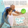 image:imageFranklin Sports Fun 5 Combo Outdoor Game Set  Backyard Beach  Camping Games for Kids  Badminton Volleyball Flip Toss Flying Disc  Horseshoes or Ring TossBlue Combo Set