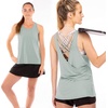 image:imageFranklin Sports Womens Womens Aloe Lattice Back Tank Top  Relaxed FitAloe