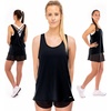 image:imageFranklin Sports Womens Womens Lattice Back Tank Top  Relaxed FitBlack