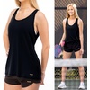 image:imageFranklin Sports Womens Womens Lattice Back Tank Top  Relaxed FitBlack