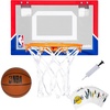 image:imageFranklin Sports NBA Over the Door Mini Basketball Hoop  Kids Custom NBA Team Indoor Mini Hoop with All 30 Team Stickers  Fan Shop Basket for Bedroom  Office