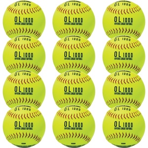 image:imageFranklin Sports 12 Fastpitch Softballs  12 Pack Official Size and Weight Durable Construction Optic Yellow Cover Flat Seams Synthetic Cover