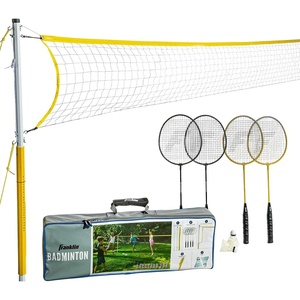 image:imageFranklin Sports Badminton Net Sets  Outdoor Backyard  Beach Badminton Net  Equipment Set  4 Rackets  2 Birdies  Portable Net Included  Adults  Kids SetFamily