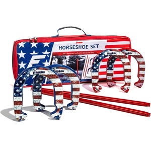 image:imageFranklin Sports Horseshoes Sets  Game Sets for Adults  Kids  Includes 4 Horseshoes and 2 Ground StakesAmerican