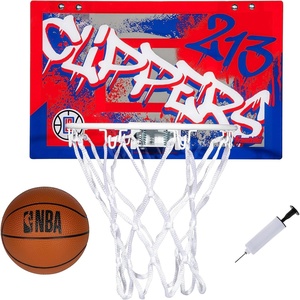 image:imageFranklin Sports NBA Los Angeles Clippers Over the Door Basketball Hoop  Kids Indoor Hoop with Mini Basketball  NBA Fan Shop Toy for Bedroom  Office  Over the Door Set