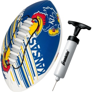 image:imageFranklin Sports NCAA Football  Youth Mini Football  85 SPACELACE Easy Grip Texture  Perfect for KidsKansas Jayhawks