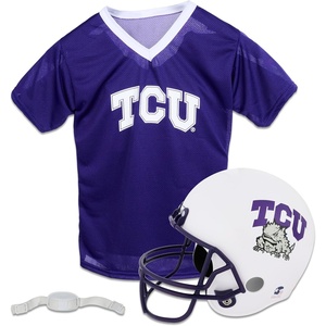 image:imageFranklin Sports NCAA Kids College Football Helmet  Jersey Sets  NCAA Team Youth Football Helmet  Uniform Costume SetTCU Horned Frogs