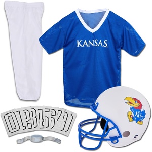 image:imageFranklin Sports NCAA Kids Football Uniform Sets  College Football Jersey Helmet  Pants for Boys  Girls  NCAA OfficialKansas Jayhawks