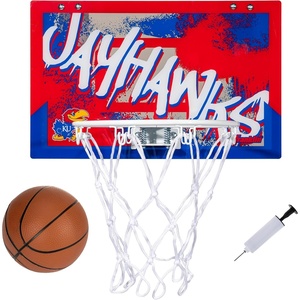 image:imageFranklin Sports NCAA Over The Door Basketball Hoop  Kids Indoor Basketball Hoop with Basketball  NCAA Fan Shop Mini Hoop for Bedroom  Office  Over The Door Mini HoopKansas Jayhawks