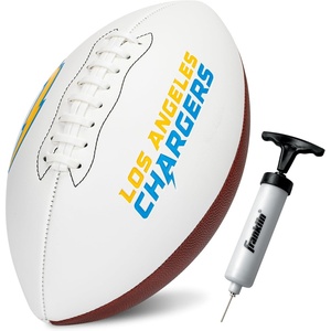 image:imageFranklin Sports NFL Autograph Football  Official Size White Panel Souvenir Football for Autographs  Signatures  NFL Team Fan Shop MemorabiliaLos Angeles Chargers