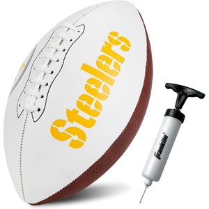 image:imageFranklin Sports NFL Autograph Football  Official Size White Panel Souvenir Football for Autographs  Signatures  NFL Team Fan Shop MemorabiliaPittsburgh Steelers
