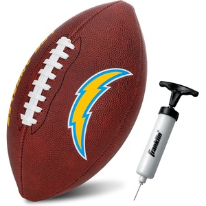 image:imageFranklin Sports NFL Football  Youth Junior Size Football for Kids  Official NFL Team Logo  Colors  Fan Shop BallLos Angeles Chargers