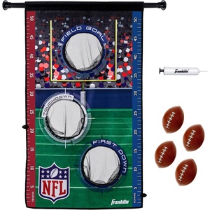 image:imageFranklin Sports NFL Mini Football Toss Target Game  NFL Door Jam Football Over the Door Target  4 Mini Balls Set  3 Hole Throwing Game for All Ages  Practice Passing  Aim