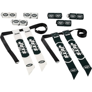 image:imageFranklin Sports NFL Team Flag Football Sets  Belts  Flags  Kids  Adults  Fits Up to 36 Waist  NFL LicensedNew York Jets 2