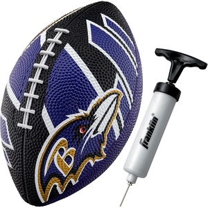 image:imageFranklin Sports NFL Team Footballs  Rubber Youth Mini Balls for All Teams  Kids 85 Football  Air Pump Sets  Official NFL LicensedBaltimore Ravens