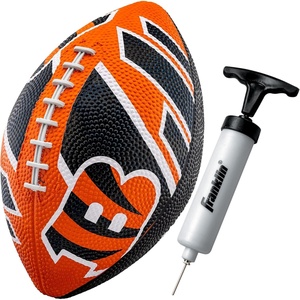 image:imageFranklin Sports NFL Team Footballs  Rubber Youth Mini Balls for All Teams  Kids 85 Football  Air Pump Sets  Official NFL LicensedCincinnati Bengals
