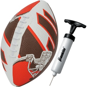 image:imageFranklin Sports NFL Team Footballs  Rubber Youth Mini Balls for All Teams  Kids 85 Football  Air Pump Sets  Official NFL LicensedCleveland Browns