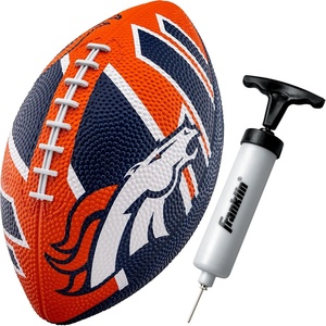 image:imageFranklin Sports NFL Team Footballs  Rubber Youth Mini Balls for All Teams  Kids 85 Football  Air Pump Sets  Official NFL LicensedDenver Broncos