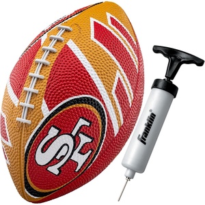 image:imageFranklin Sports NFL Team Footballs  Rubber Youth Mini Balls for All Teams  Kids 85 Football  Air Pump Sets  Official NFL LicensedSan Francisco 49ers
