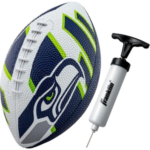image:imageFranklin Sports NFL Team Footballs  Rubber Youth Mini Balls for All Teams  Kids 85 Football  Air Pump Sets  Official NFL LicensedSeattle Seahawks