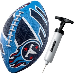 image:imageFranklin Sports NFL Team Footballs  Rubber Youth Mini Balls for All Teams  Kids 85 Football  Air Pump Sets  Official NFL LicensedTennessee Titans