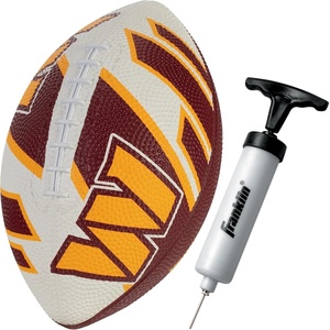 image:imageFranklin Sports NFL Team Footballs  Rubber Youth Mini Balls for All Teams  Kids 85 Football  Air Pump Sets  Official NFL LicensedWashington Commanders