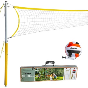 image:imageFranklin Sports Outdoor Volleyball Net Sets  Beach  Backyard Portable Volleyball Net with Poles  Complete Outdoor Volleyball Sets with Net  Volleyball IncludedFamily
