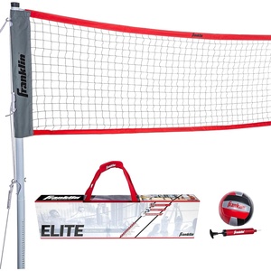 image:imageFranklin Sports Outdoor Volleyball Net Sets  Beach  Backyard Portable Volleyball Net with Poles  Complete Outdoor Volleyball Sets with Net  Volleyball IncludedElite