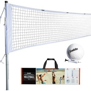 image:imageFranklin Sports Outdoor Volleyball Net Sets  Beach  Backyard Portable Volleyball Net with Poles  Complete Outdoor Volleyball Sets with Net  Volleyball IncludedProfessional