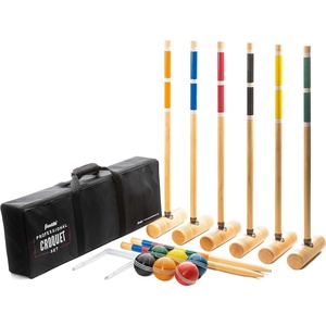 image:imageFranklin Sports Portable Backyard Croquet Sets  Complete 4  6 Player Croquet Sets with Mallets Croquet Balls  Wickets Included  Outdoor Family Lawn Game SetsProfessional