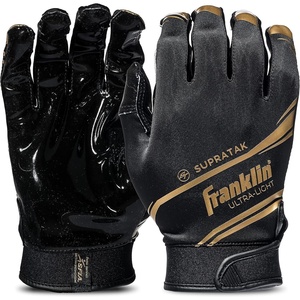 image:imageFranklin Sports Supratak Football Receiver Gloves  WhiteChrome  Youth SmallBlackGold