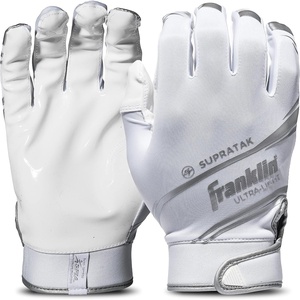 image:imageFranklin Sports Supratak Football Receiver Gloves  WhiteChrome  Youth SmallWhiteChrome
