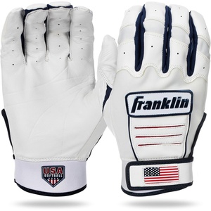 image:imageFranklin Sports USA Softball Womens Batting Gloves Fastpitch  Slowpitch Girls Gloves  Adult  Youth PairsWhiteNavyRed